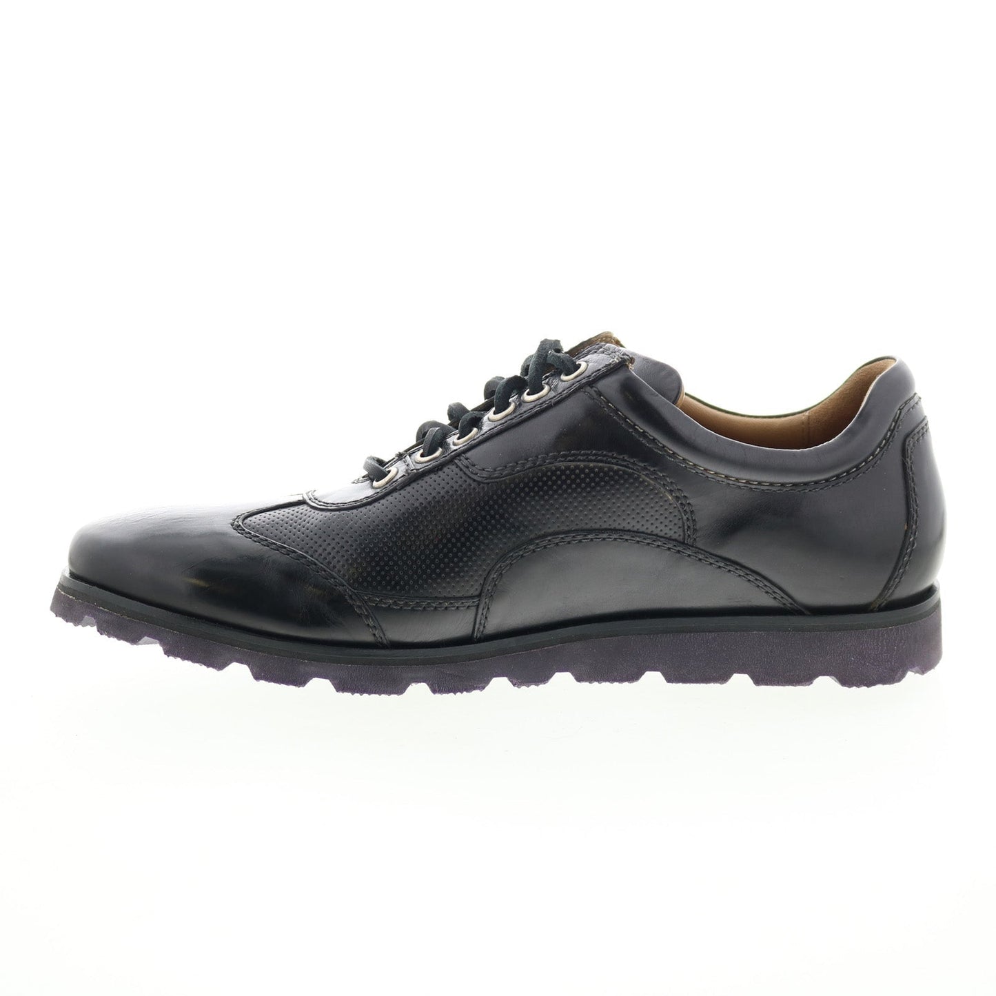 Robert Zur Rally Poggio Mens Black Leather Lace Up Lifestyle Sneakers Shoes