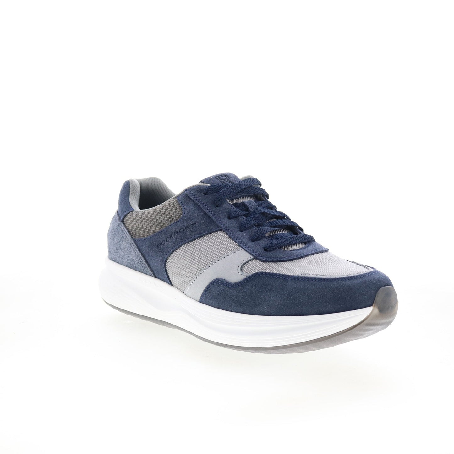 Rockport DMX Corvin Mens Blue Wide Suede Lace Up Lifestyle Sneakers Shoes