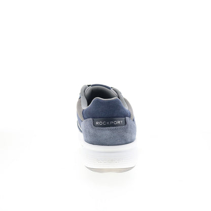 Rockport DMX Corvin Mens Blue Wide Suede Lace Up Lifestyle Sneakers Shoes