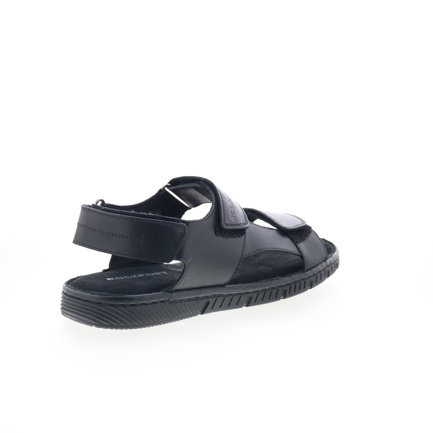 Rockport Jhett RMJHETT Mens Black Wide Leather Starp Sport Sandals Shoes