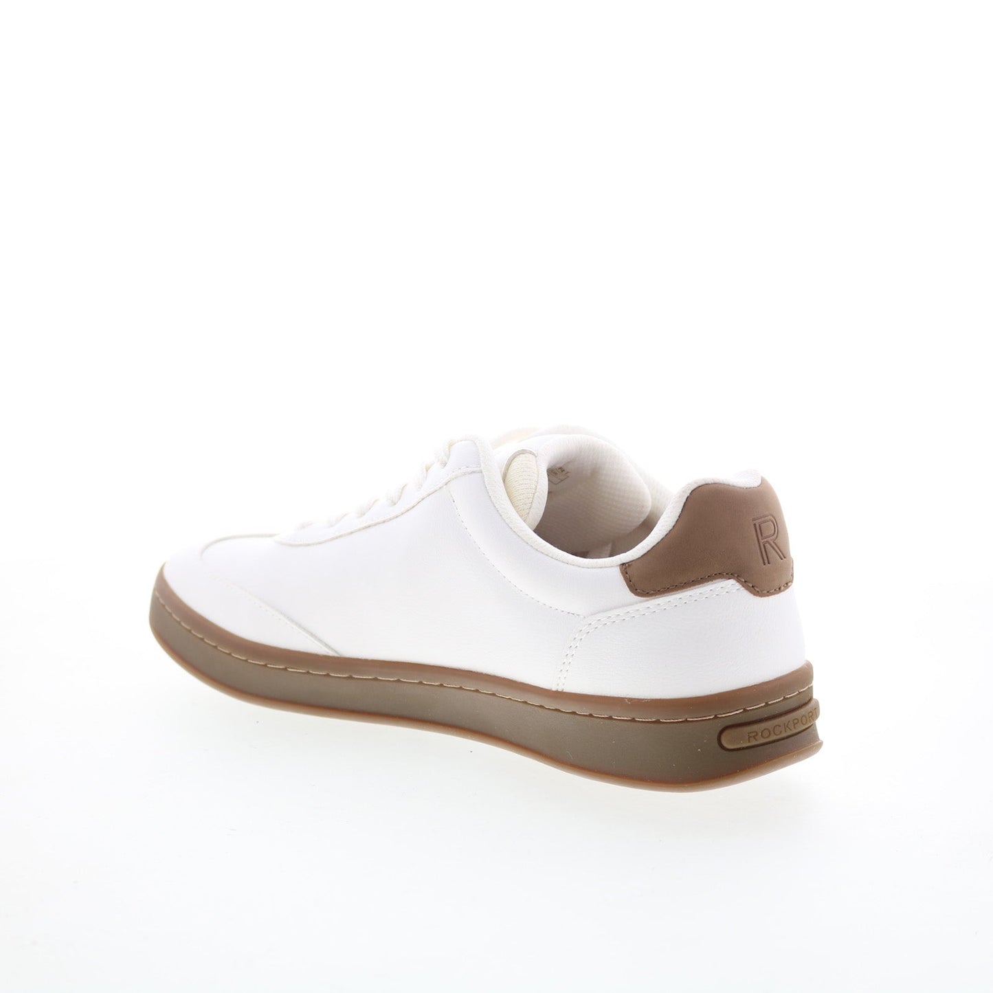 Rockport Nova Mens White Leather Lace Up Lifestyle Sneakers Shoes