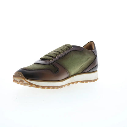 Di Bianco Roma Deco Gabardine SB308 Mens Green Lifestyle Sneakers Shoes