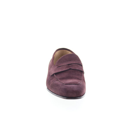 Di Bianco SBF405 Mens Burgundy Suede Slip On Loafers & Slip Ons Penny Shoes