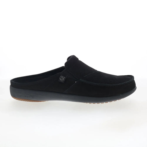 Spenco Siesta Slide Nubuck SP2011BLK Mens Black Clogs Slippers Shoes