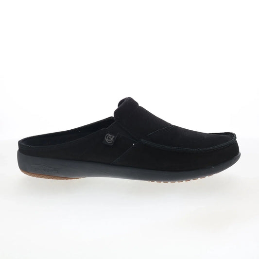 Spenco Siesta Slide Nubuck SP2011BLK Mens Black Clogs Slippers Shoes