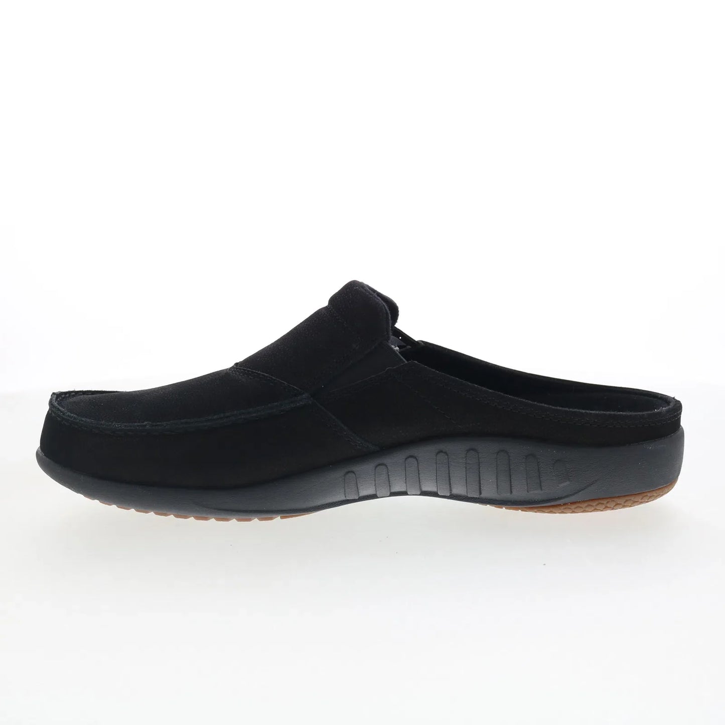 Spenco Siesta Slide Nubuck SP2011BLK Mens Black Clogs Slippers Shoes