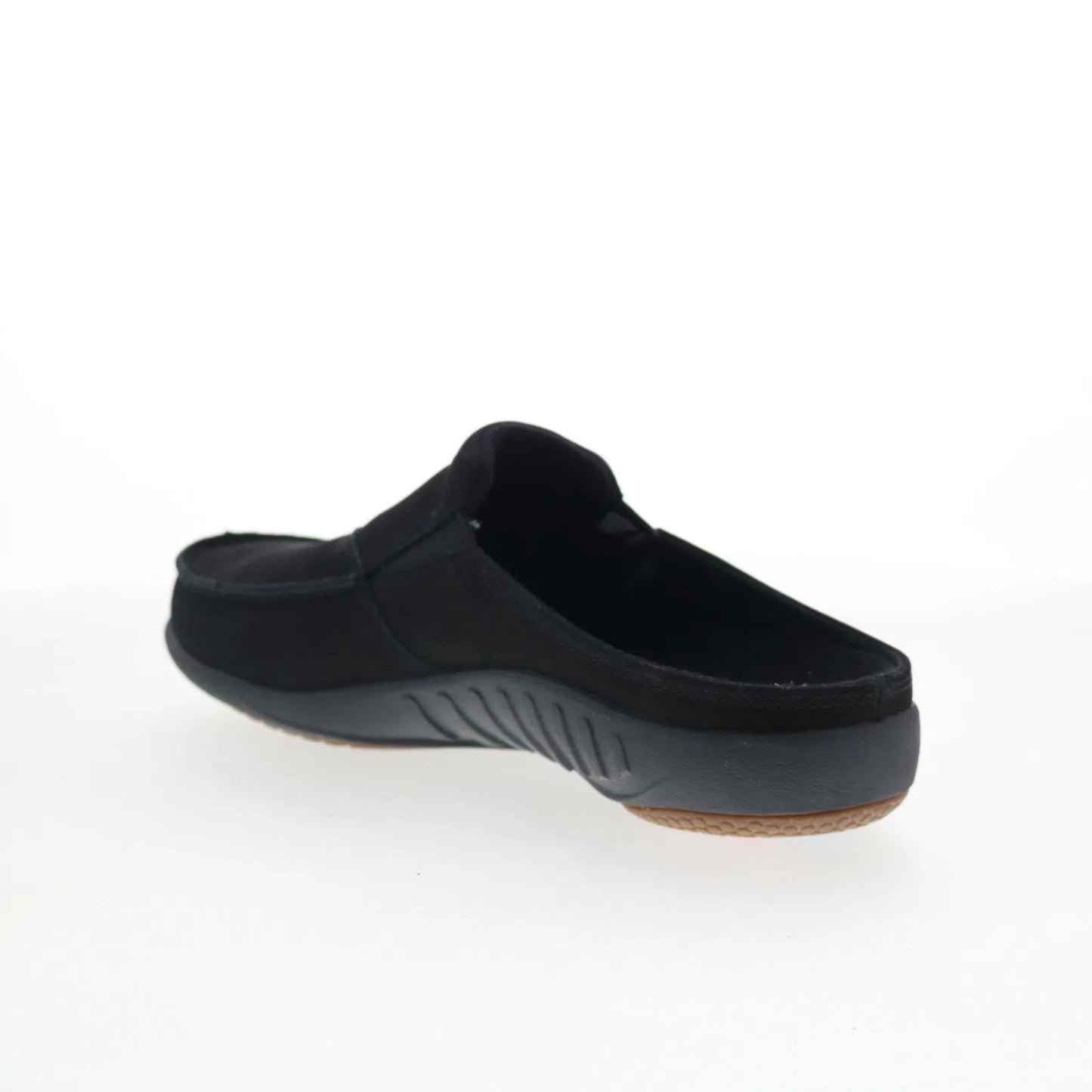 Spenco Siesta Slide Nubuck SP2011BLK Mens Black Clogs Slippers Shoes