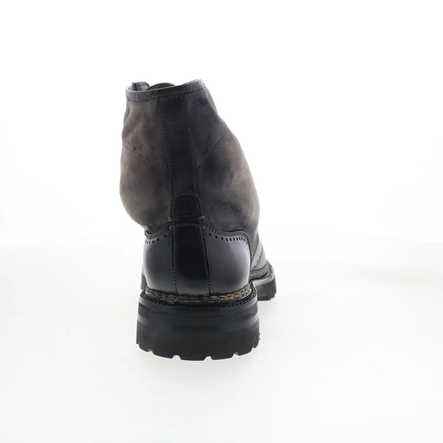 Di Bianco Trento Mens Black Leather Lace Up Casual Dress Boots