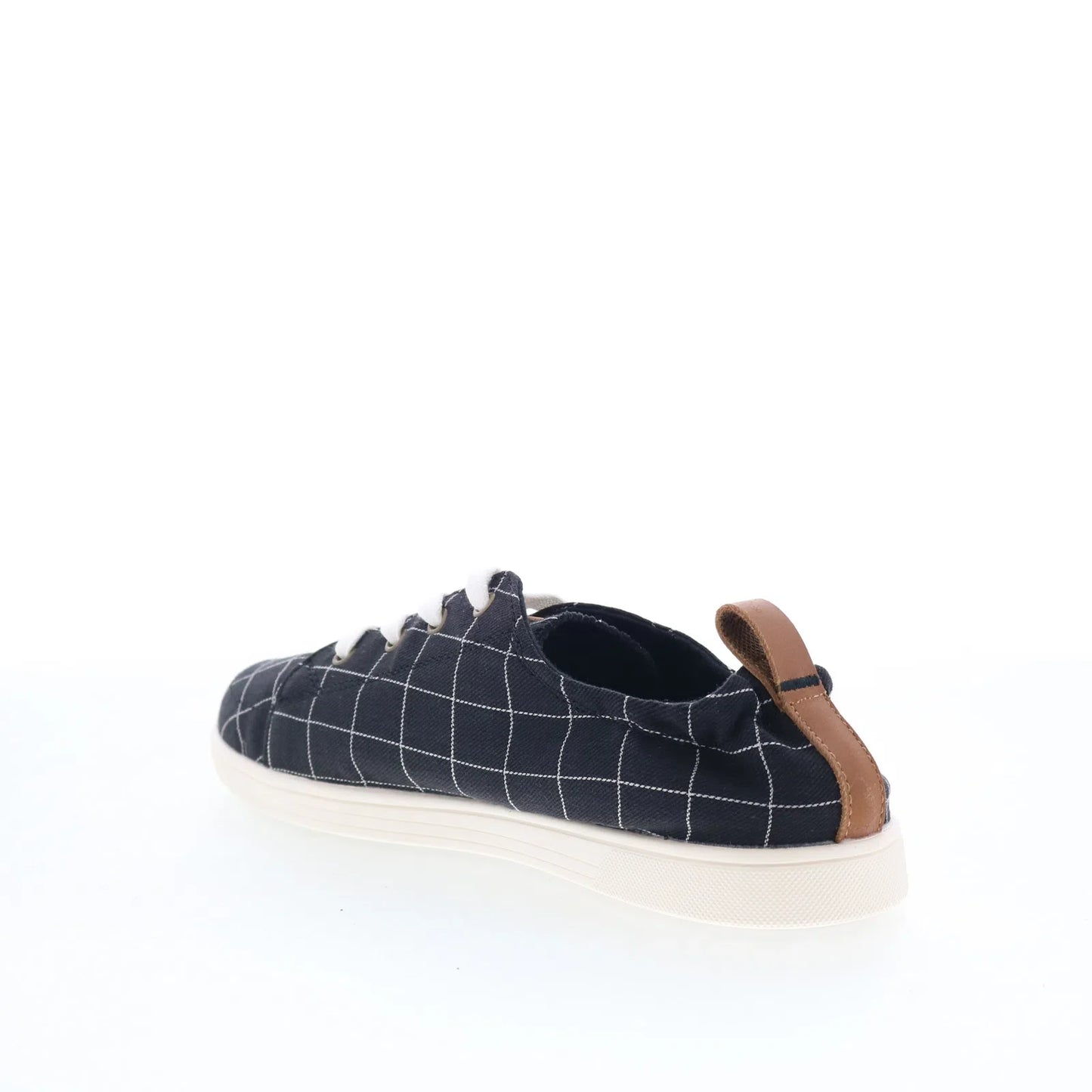 Spenco Windowpane SP1202BLK Womens Black Wide Lifestyle Sneakers Shoes
